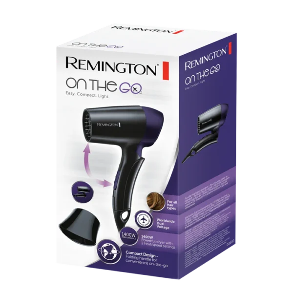 REMINGTON D2400 ON THE GO TRAVEL HAIR DRYER